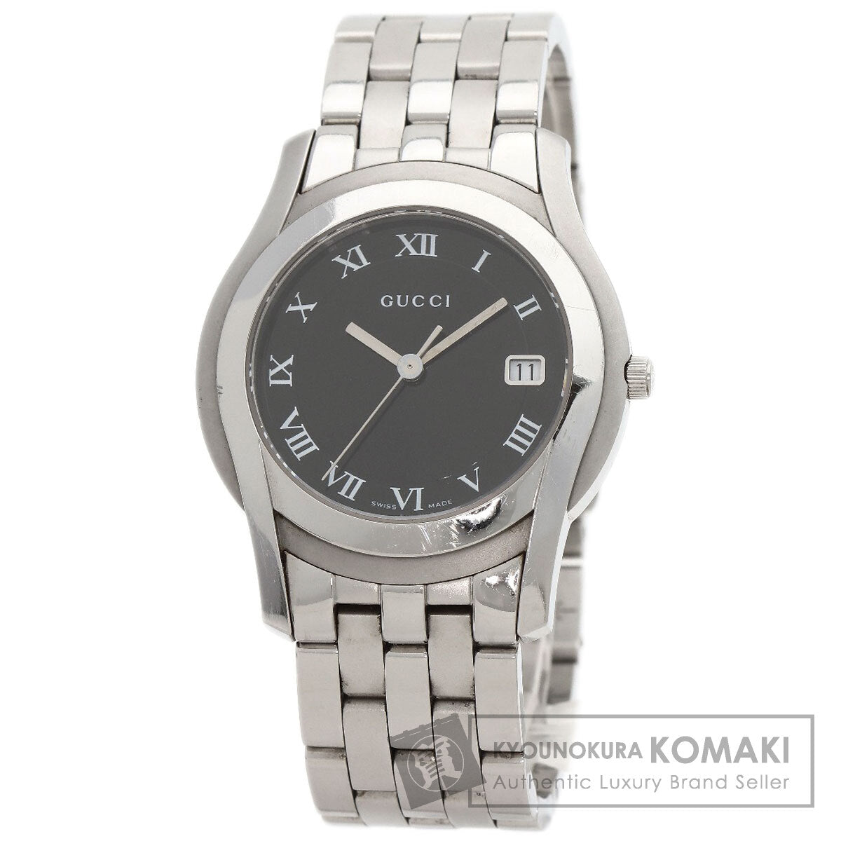 GUCCI グッチ 5500M ラウンドフェイス 腕時計 SS メンズ 中古