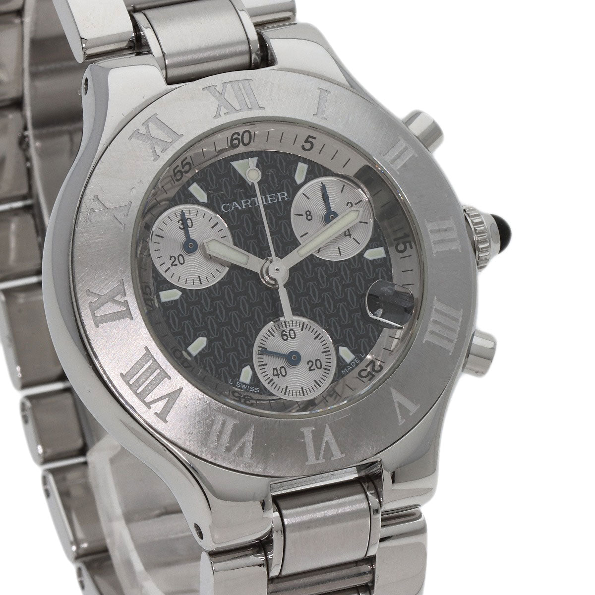 CARTIER カルティエ W10172T2 クロノスカフ デイト 腕時計 SS メンズ 中古