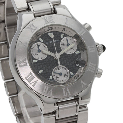CARTIER カルティエ W10172T2 クロノスカフ デイト 腕時計 SS メンズ 中古