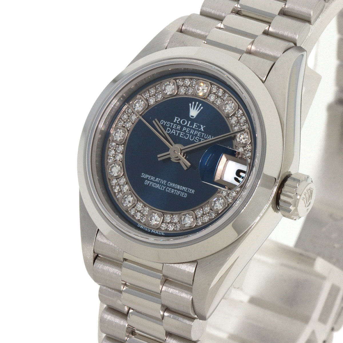 ROLEX ロレックス 69166G デイトジャスト ミリヤード 腕時計 PT レディース 中古