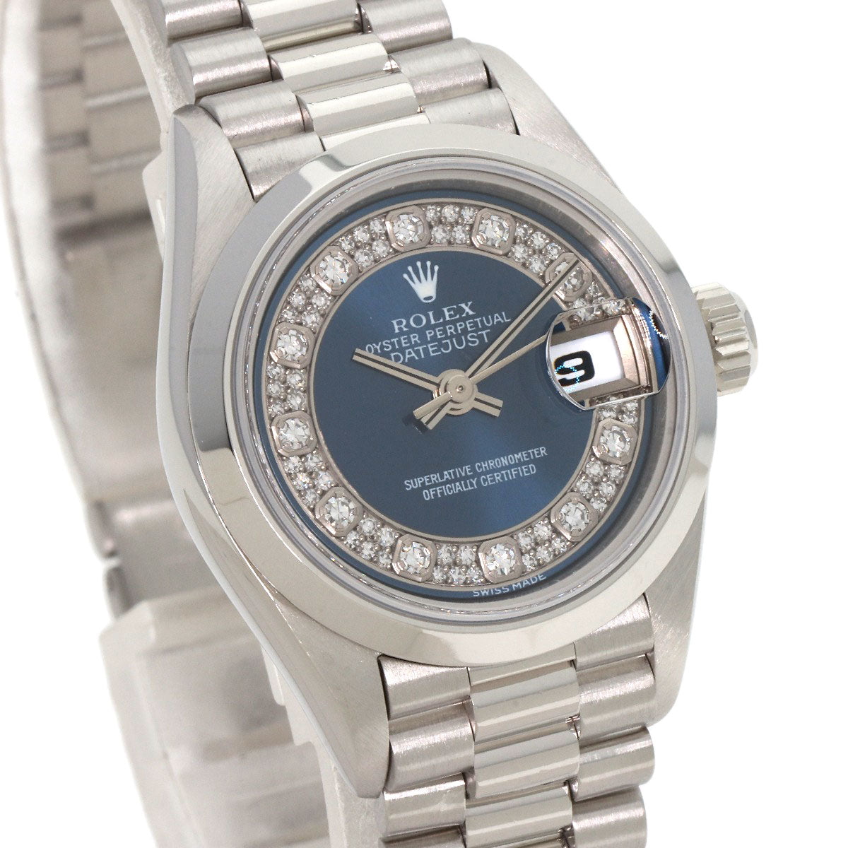ROLEX ロレックス 69166G デイトジャスト ミリヤード 腕時計 PT レディース 中古