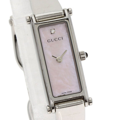 GUCCI グッチ 1500L スクエアフェイス 1P ダイヤモンド 腕時計 SS レディース 中古