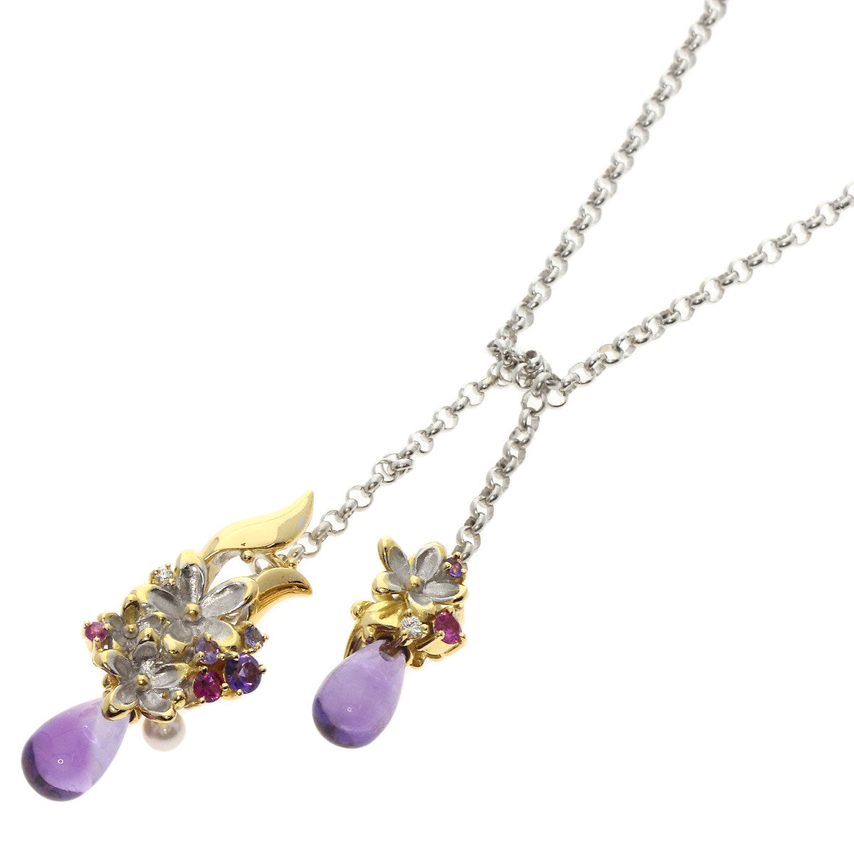 セレクトジュエリー アメジスト Saori Tajima フラワーモチーフ ペンダントトップ 中古 商品画像2