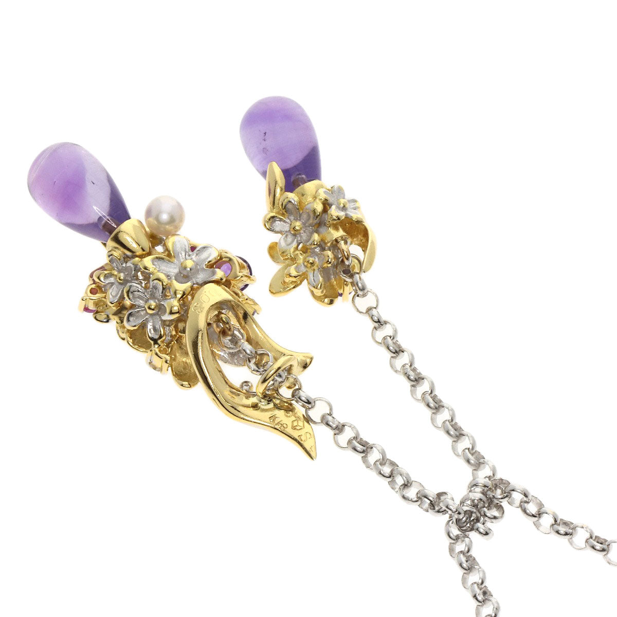 セレクトジュエリー アメジスト Saori Tajima フラワーモチーフ ペンダントトップ 中古 商品画像3