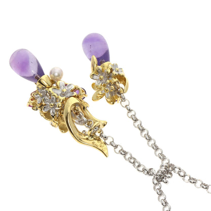 セレクトジュエリー アメジスト Saori Tajima フラワーモチーフ ペンダントトップ 中古 商品画像3