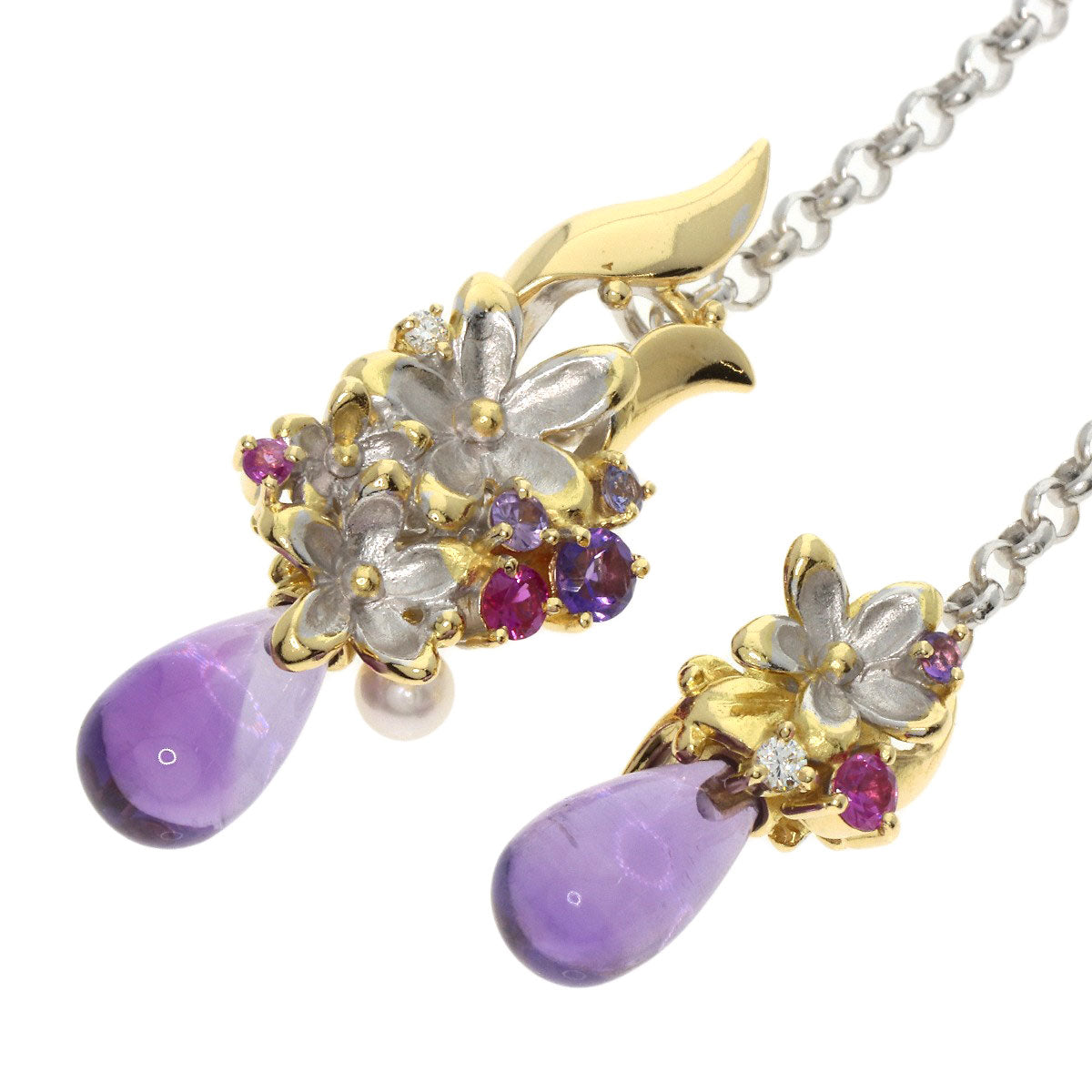 セレクトジュエリー アメジスト Saori Tajima フラワーモチーフ ペンダントトップ 中古 商品画像4