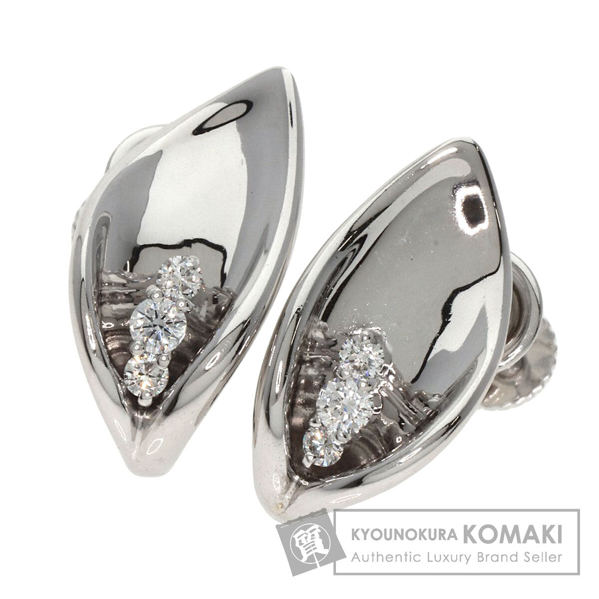 Jeunet ジュネ ダイヤモンド イヤリング K14WG レディース 中古