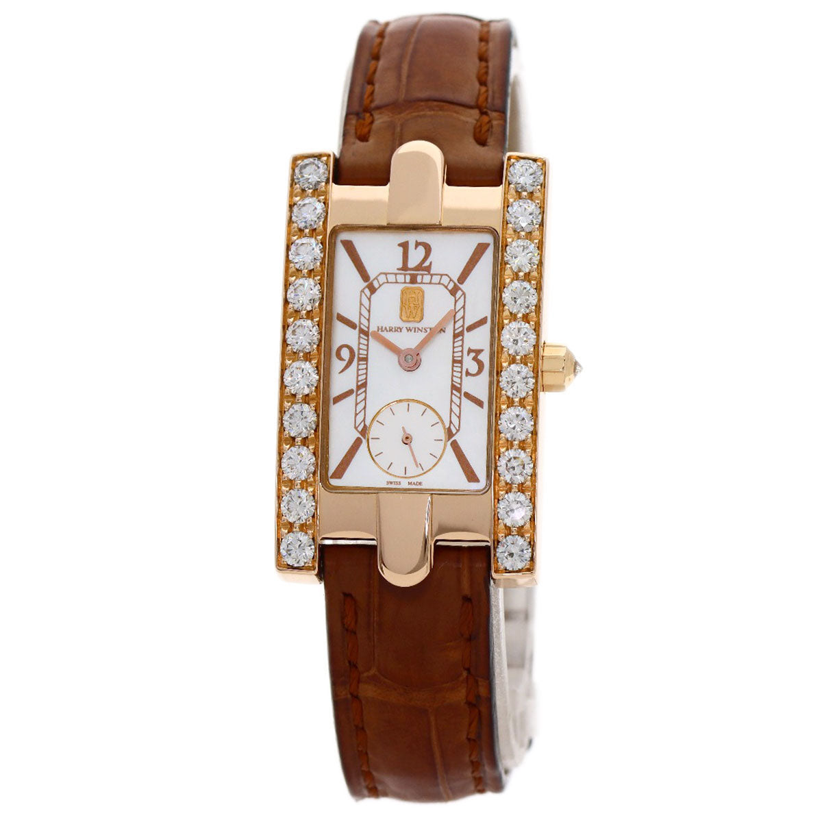 HARRY WINSTON ハリーウィンストン 310LQR AVEQHM21RR029 アヴェニュー 腕時計 K18PG レディース 中古