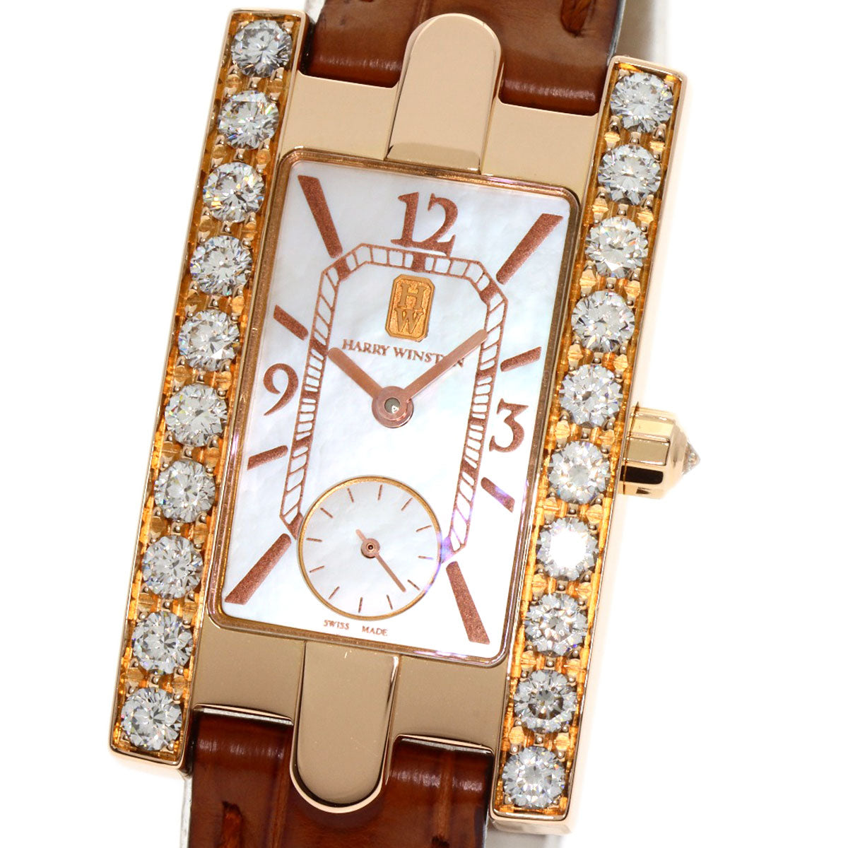 HARRY WINSTON ハリーウィンストン 310LQR AVEQHM21RR029 アヴェニュー 腕時計 K18PG レディース 中古