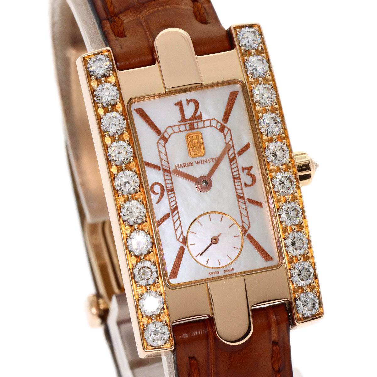 HARRY WINSTON ハリーウィンストン 310LQR AVEQHM21RR029 アヴェニュー 腕時計 K18PG レディース 中古
