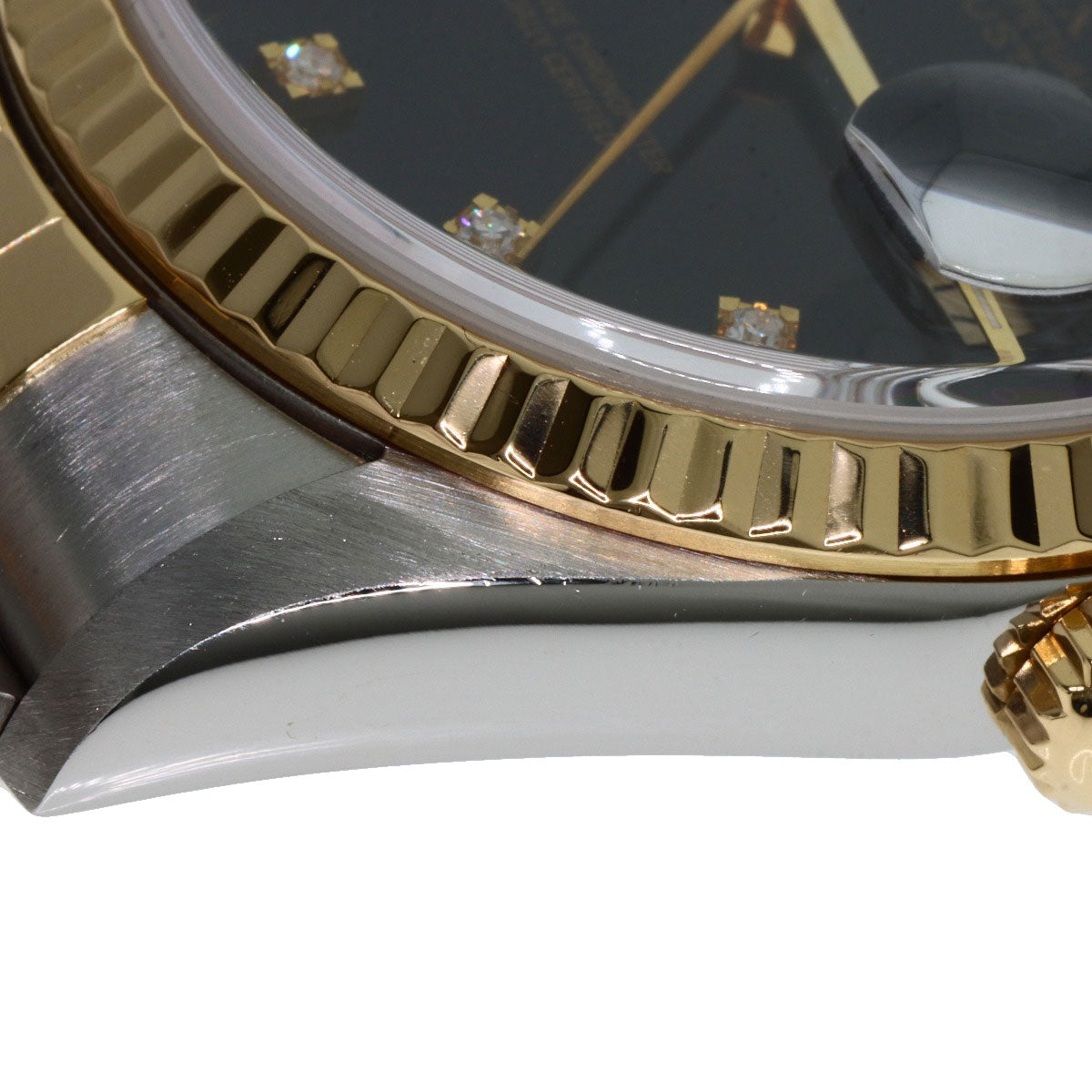 ROLEX ロレックス 16233G デイトジャスト 10P ダイヤモンド 腕時計 SS メンズ 中古