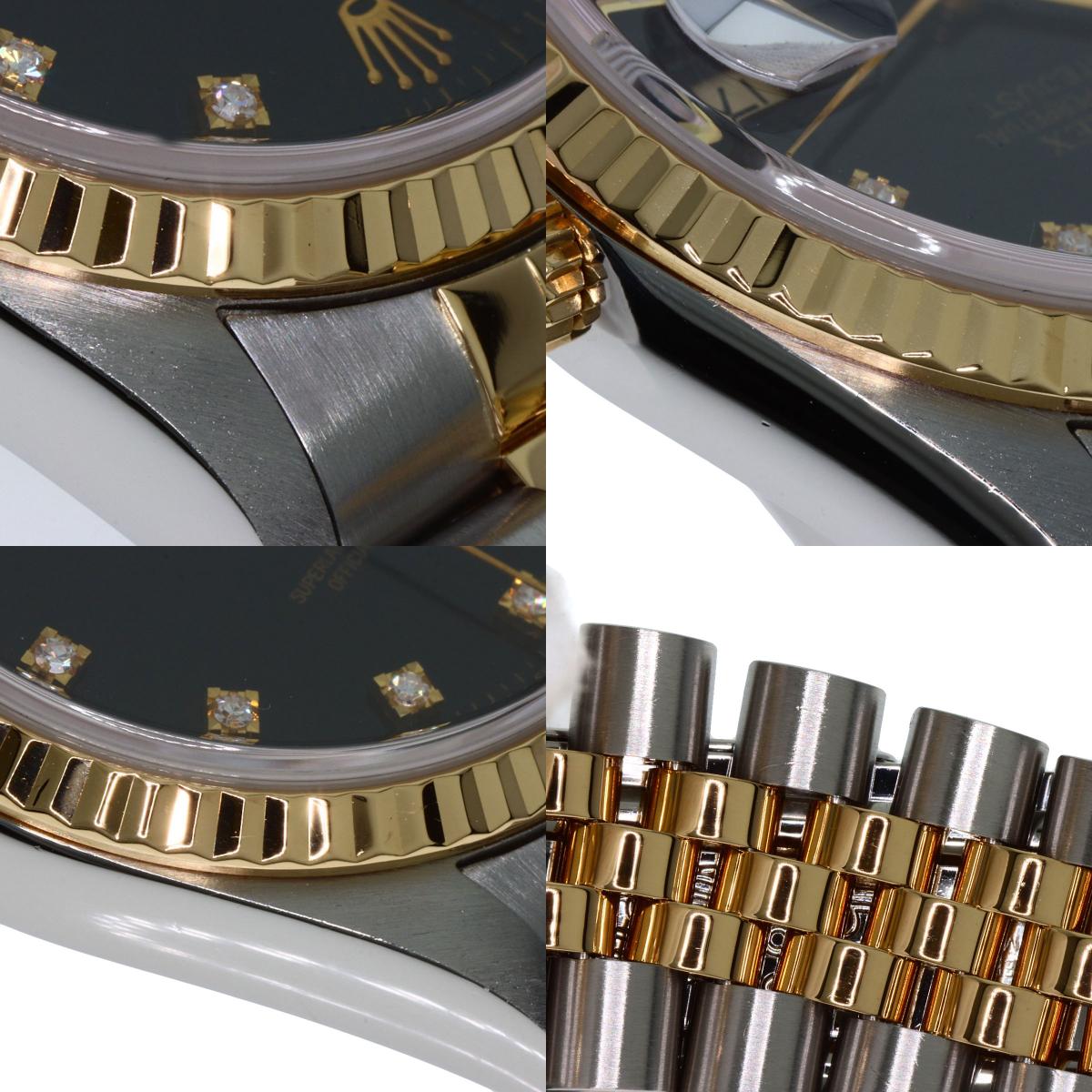 ROLEX ロレックス 16233G デイトジャスト 10P ダイヤモンド 腕時計 SS メンズ 中古