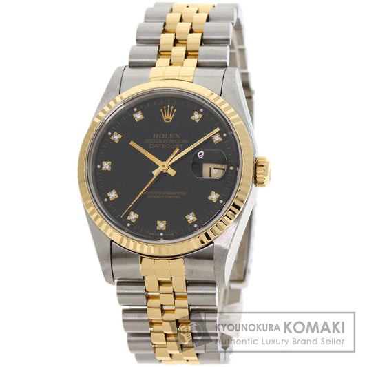 ROLEX ロレックス 16233G デイトジャスト 10P ダイヤモンド 腕時計 SS メンズ 中古