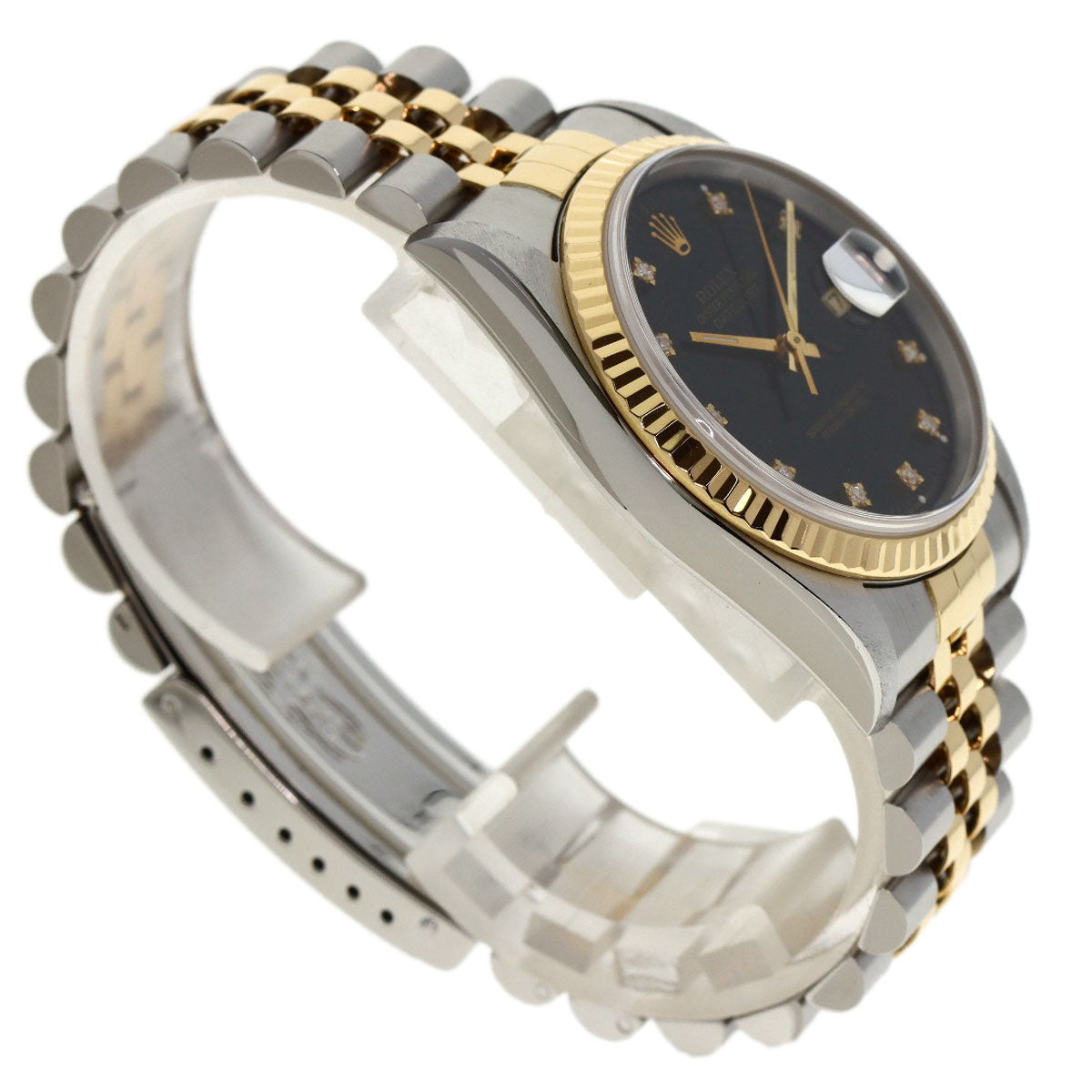 ROLEX ロレックス 16233G デイトジャスト 10P ダイヤモンド 腕時計 SS メンズ 中古