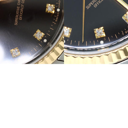 ROLEX ロレックス 16233G デイトジャスト 10P ダイヤモンド 腕時計 SS メンズ 中古