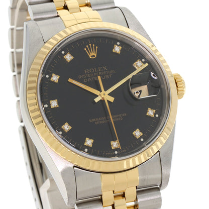 ROLEX ロレックス 16233G デイトジャスト 10P ダイヤモンド 腕時計 SS メンズ 中古