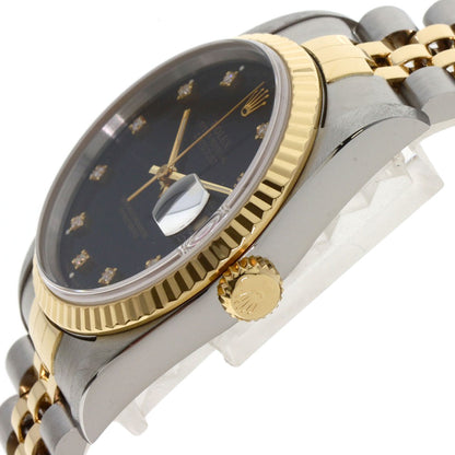 ROLEX ロレックス 16233G デイトジャスト 10P ダイヤモンド 腕時計 SS メンズ 中古