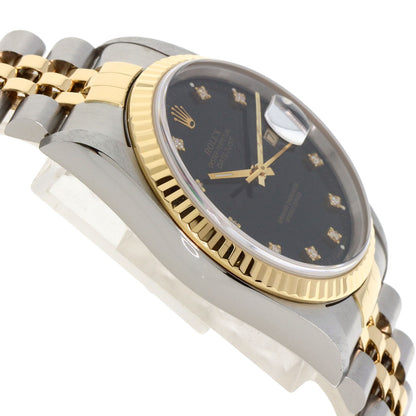 ROLEX ロレックス 16233G デイトジャスト 10P ダイヤモンド 腕時計 SS メンズ 中古