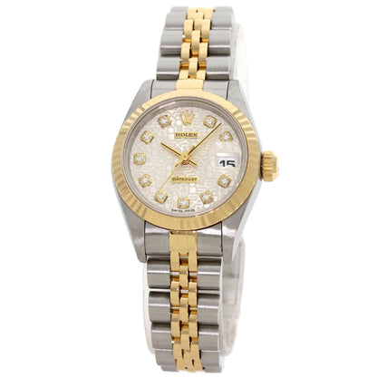 ROLEX ロレックス 69173G デイトジャスト 10P ダイヤモンド 腕時計 SS レディース 中古