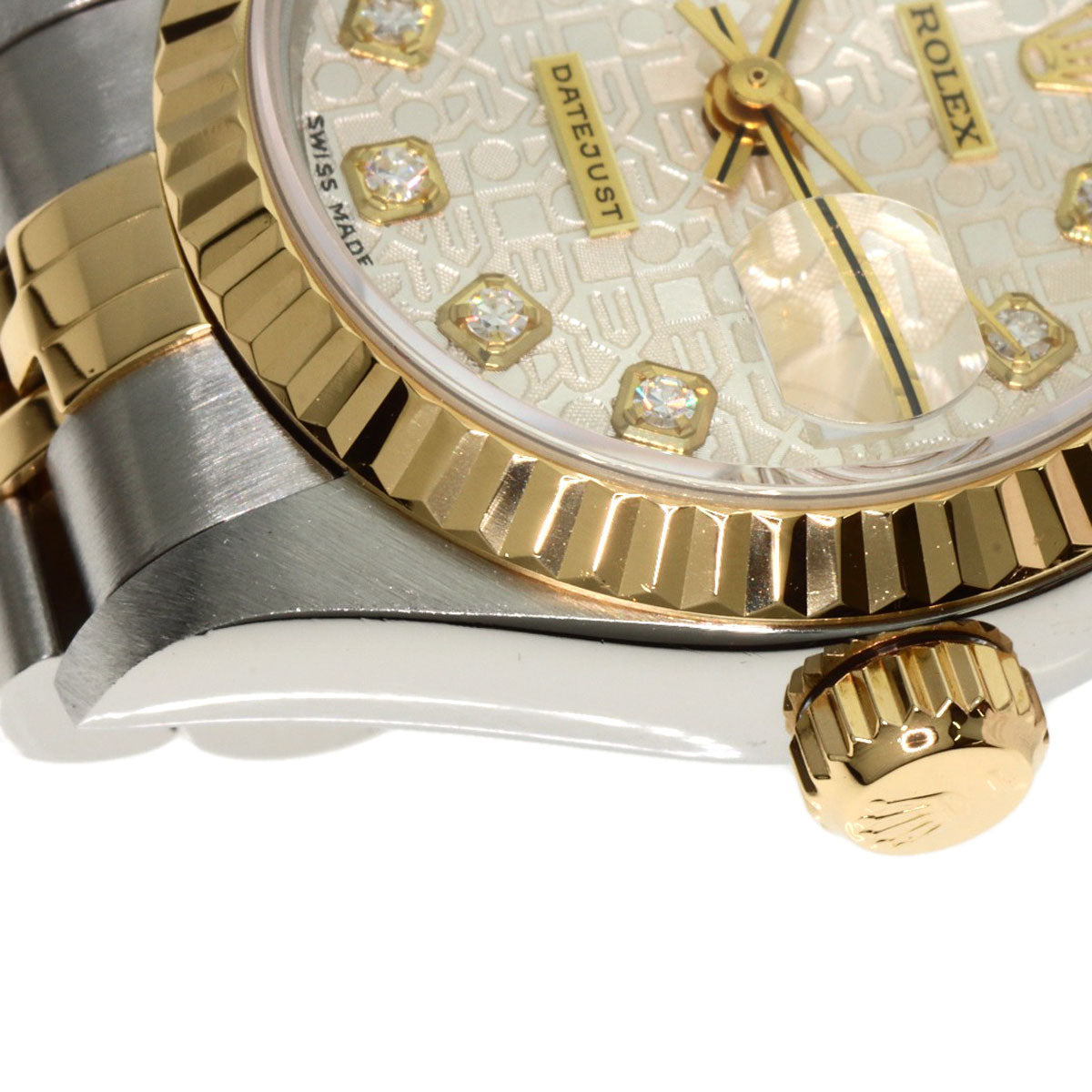 ROLEX ロレックス 69173G デイトジャスト 10P ダイヤモンド 腕時計 SS レディース 中古