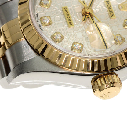 ROLEX ロレックス 69173G デイトジャスト 10P ダイヤモンド 腕時計 SS レディース 中古