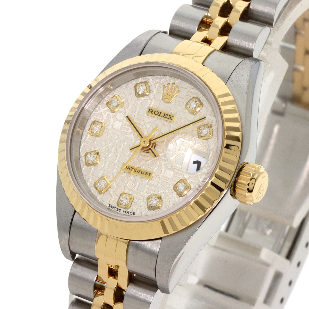 ROLEX ロレックス 69173G デイトジャスト 10P ダイヤモンド 腕時計 SS レディース 中古
