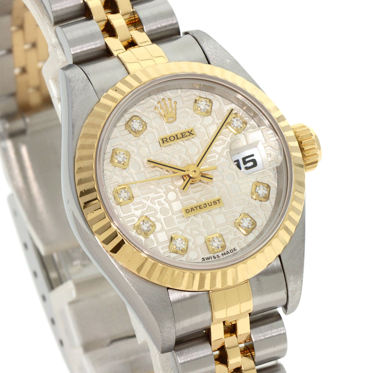 ROLEX ロレックス 69173G デイトジャスト 10P ダイヤモンド 腕時計 SS レディース 中古