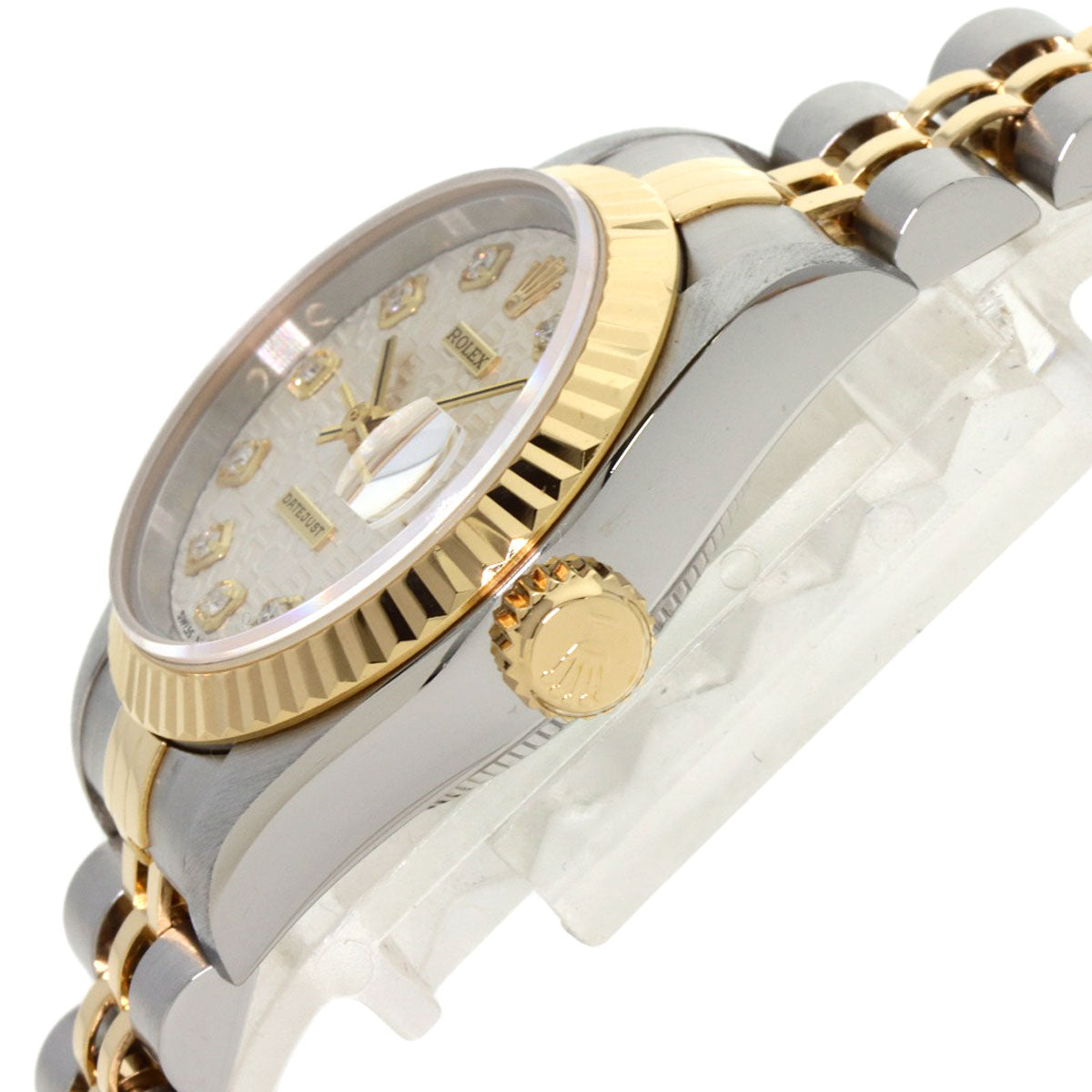 ROLEX ロレックス 69173G デイトジャスト 10P ダイヤモンド 腕時計 SS レディース 中古
