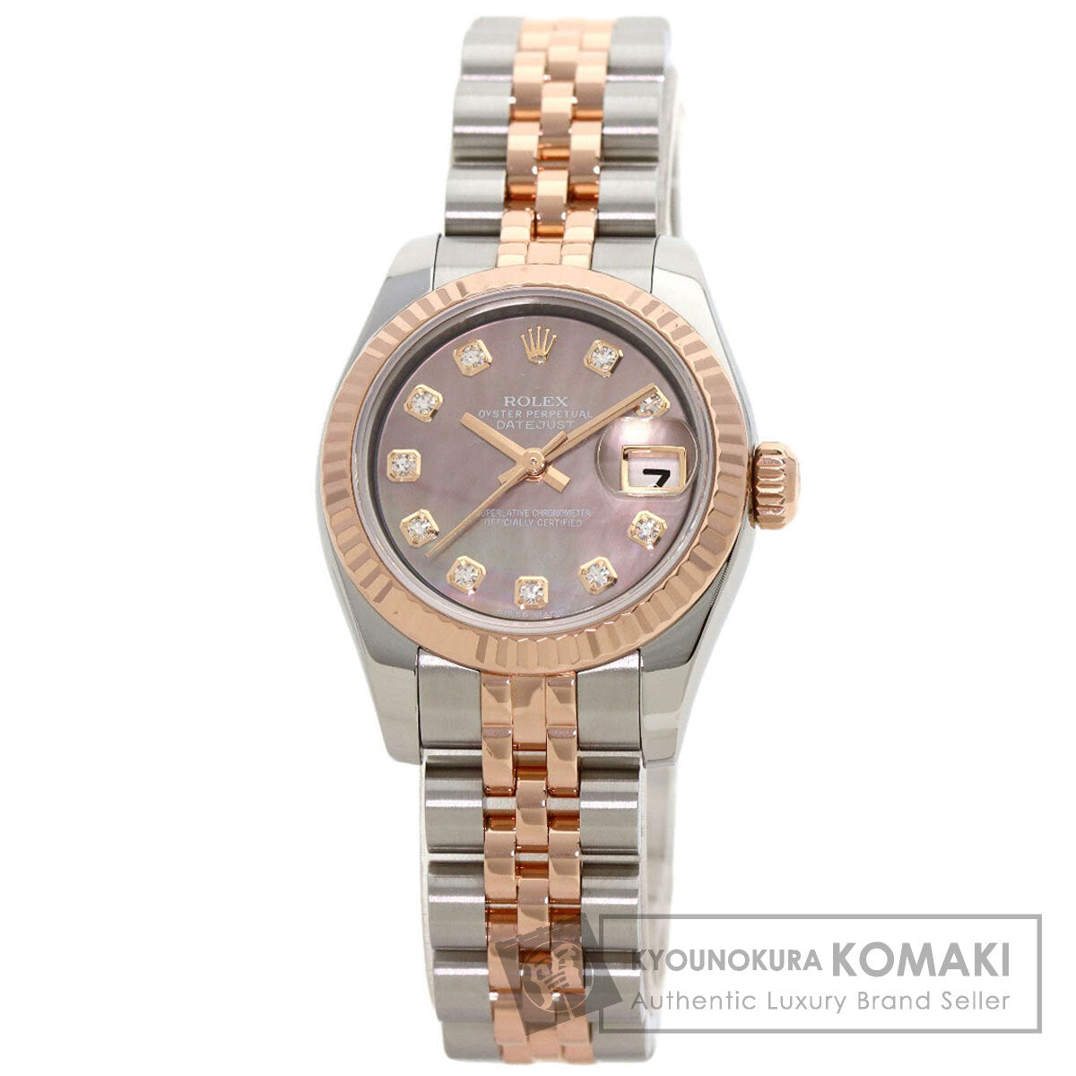 ROLEX ロレックス 179171NG デイトジャスト 10P ダイヤモンド 腕時計 SS レディース 中古