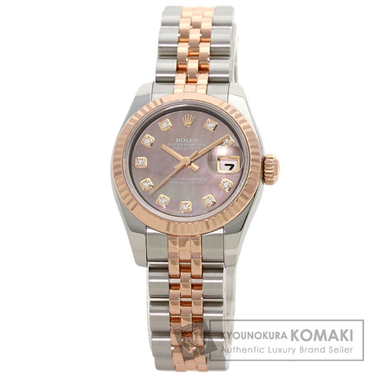 ROLEX ロレックス 179171NG デイトジャスト 10P ダイヤモンド 腕時計 SS レディース 中古