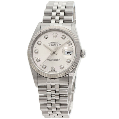 ROLEX ロレックス 16234G デイトジャスト 10P ダイヤモンド 腕時計 SS メンズ 中古