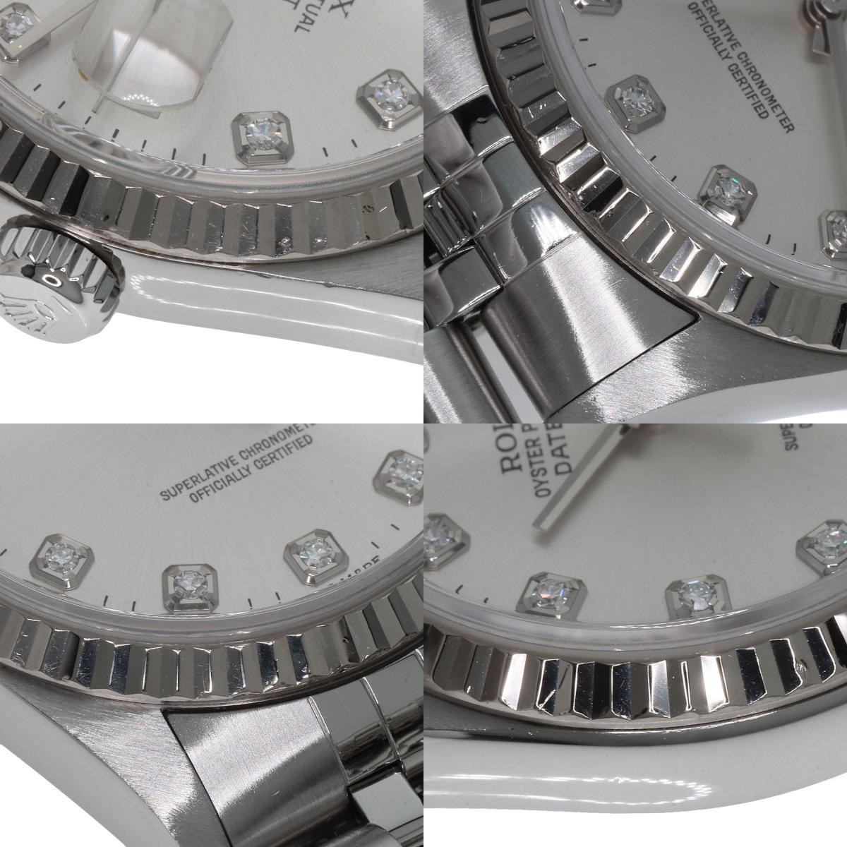 ROLEX ロレックス 16234G デイトジャスト 10P ダイヤモンド 腕時計 SS メンズ 中古