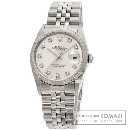 ROLEX ロレックス 16234G デイトジャスト 10P ダイヤモンド 腕時計 SS メンズ 中古