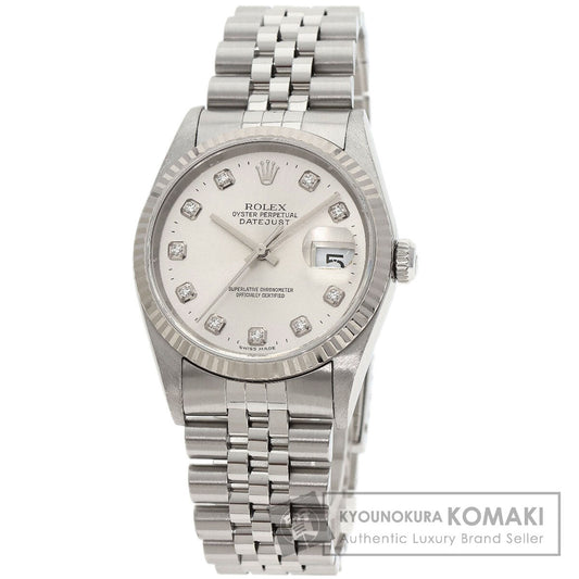 ROLEX ロレックス 16234G デイトジャスト 10P ダイヤモンド 腕時計 SS メンズ 中古