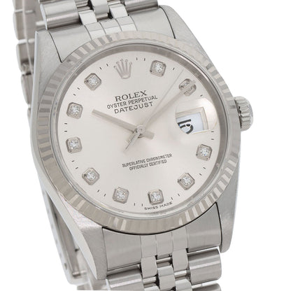 ROLEX ロレックス 16234G デイトジャスト 10P ダイヤモンド 腕時計 SS メンズ 中古