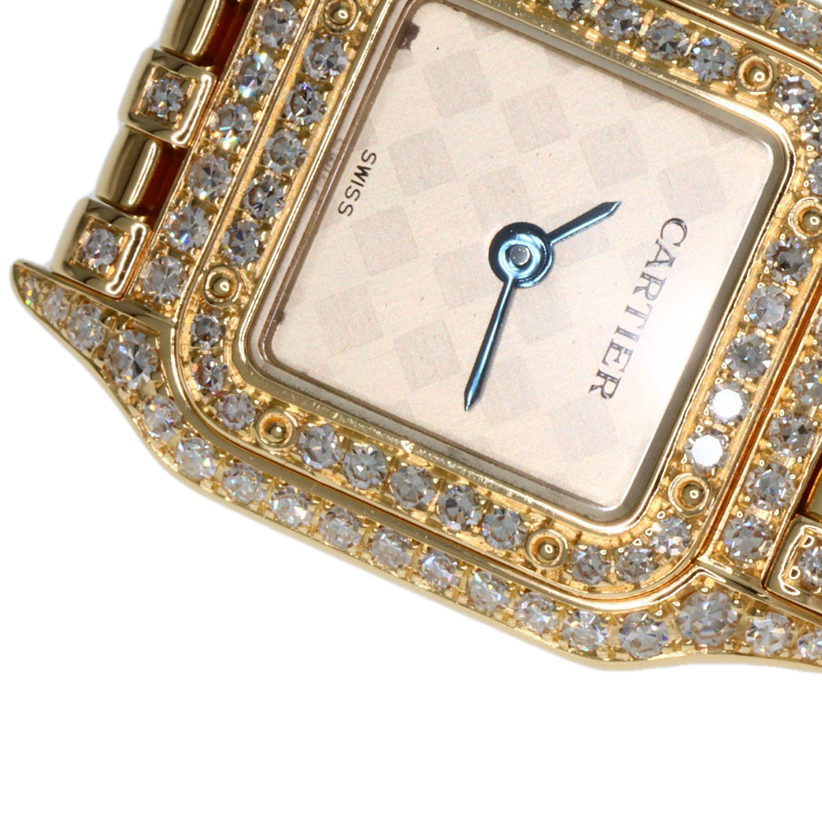 CARTIER カルティエ WF3164FR ミニパンテール 2重ベゼル ダイヤモンド 腕時計 K18YG レディース 中古