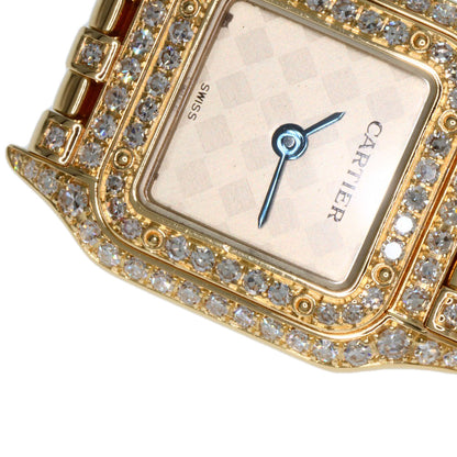 CARTIER カルティエ WF3164FR ミニパンテール 2重ベゼル ダイヤモンド 腕時計 K18YG レディース 中古
