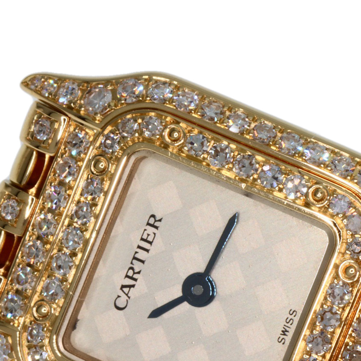 CARTIER カルティエ WF3164FR ミニパンテール 2重ベゼル ダイヤモンド 腕時計 K18YG レディース 中古