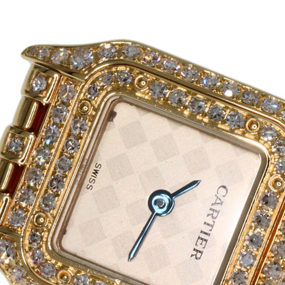 CARTIER カルティエ WF3164FR ミニパンテール 2重ベゼル ダイヤモンド 腕時計 K18YG レディース 中古