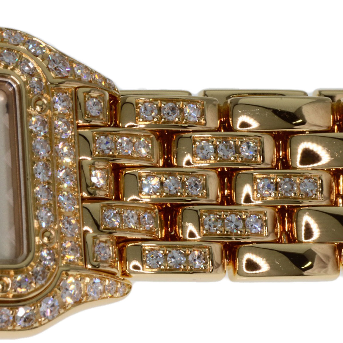 CARTIER カルティエ WF3164FR ミニパンテール 2重ベゼル ダイヤモンド 腕時計 K18YG レディース 中古