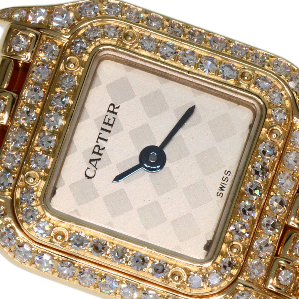 CARTIER カルティエ WF3164FR ミニパンテール 2重ベゼル ダイヤモンド 腕時計 K18YG レディース 中古