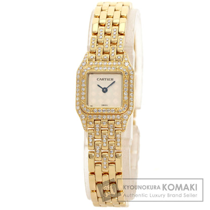 CARTIER カルティエ WF3164FR ミニパンテール 2重ベゼル ダイヤモンド 腕時計 K18YG レディース 中古