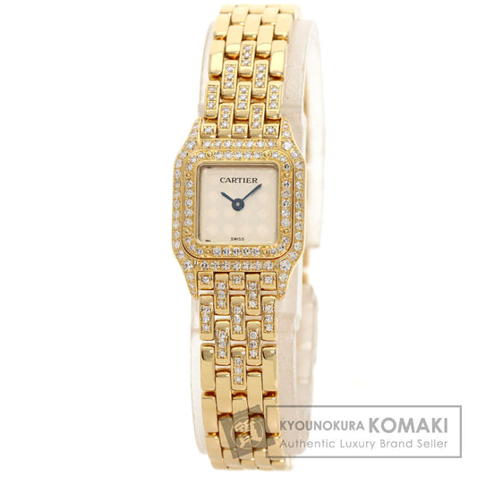 CARTIER カルティエ WF3164FR ミニパンテール 2重ベゼル ダイヤモンド 腕時計 K18YG レディース 中古