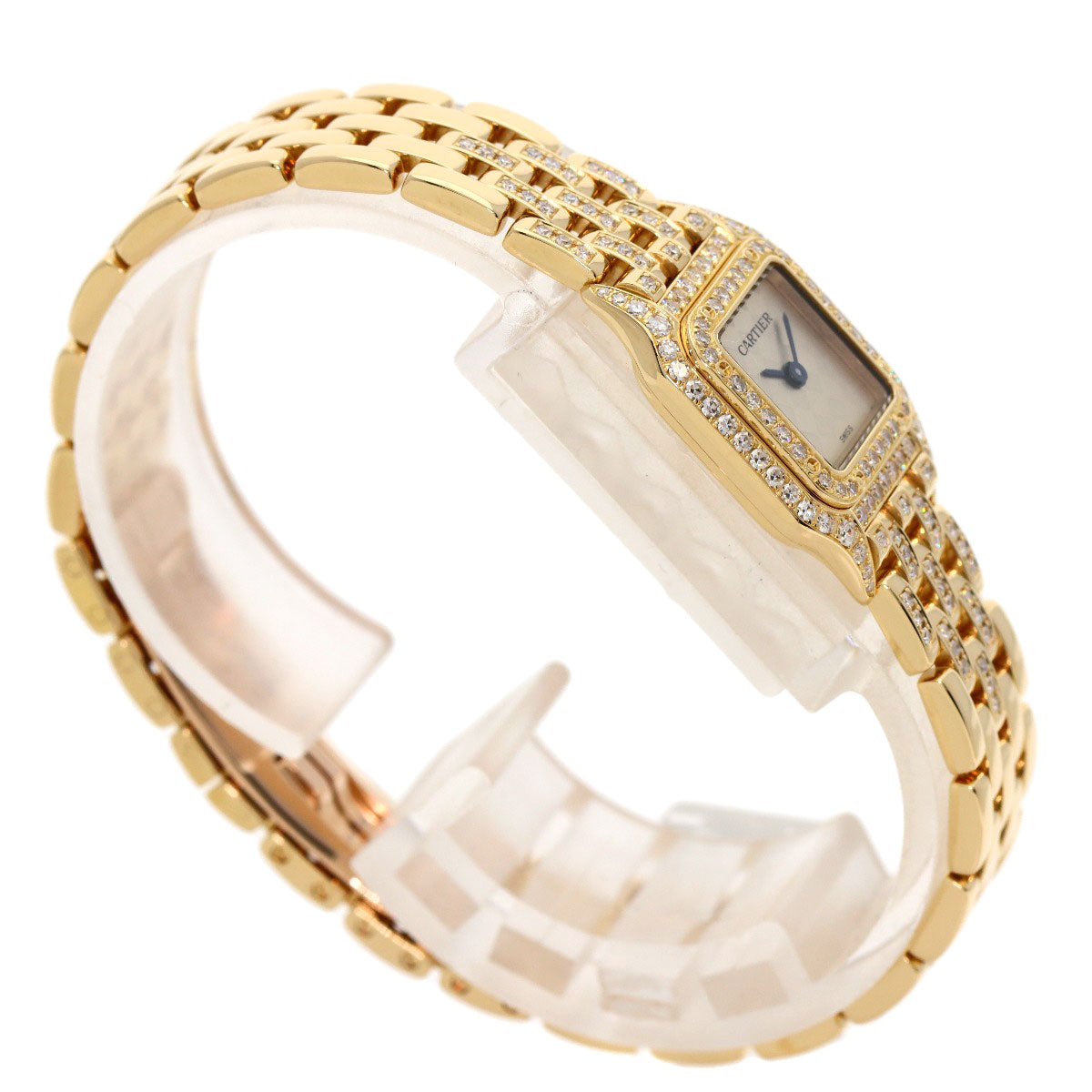 CARTIER カルティエ WF3164FR ミニパンテール 2重ベゼル ダイヤモンド 腕時計 K18YG レディース 中古