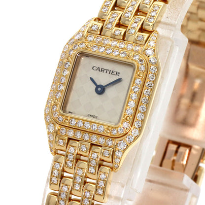 CARTIER カルティエ WF3164FR ミニパンテール 2重ベゼル ダイヤモンド 腕時計 K18YG レディース 中古