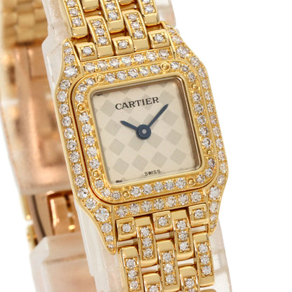CARTIER カルティエ WF3164FR ミニパンテール 2重ベゼル ダイヤモンド 腕時計 K18YG レディース 中古