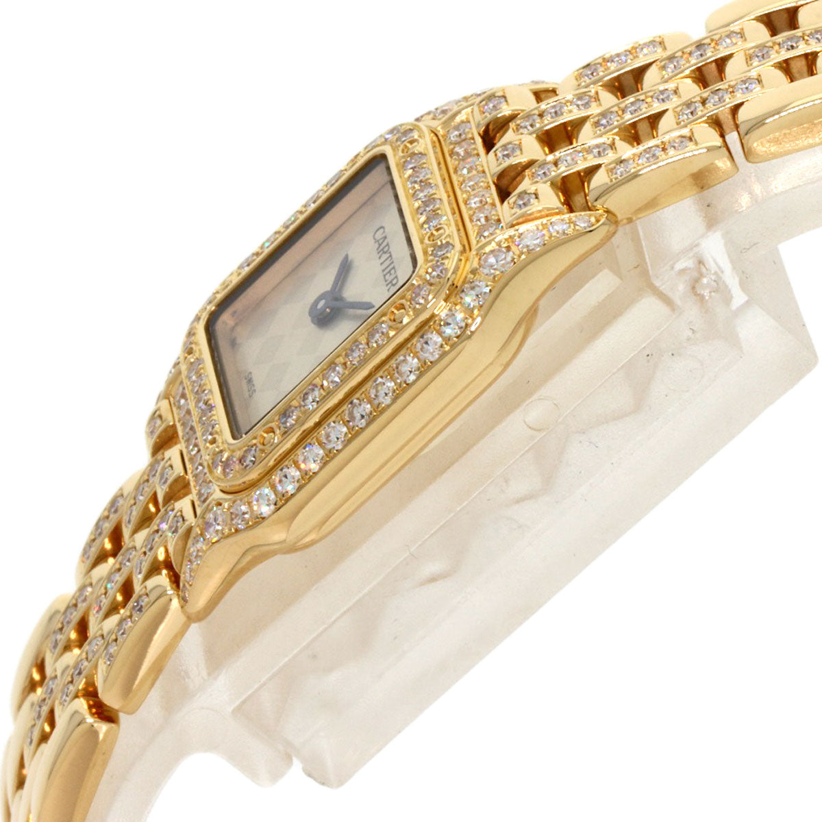 CARTIER カルティエ WF3164FR ミニパンテール 2重ベゼル ダイヤモンド 腕時計 K18YG レディース 中古