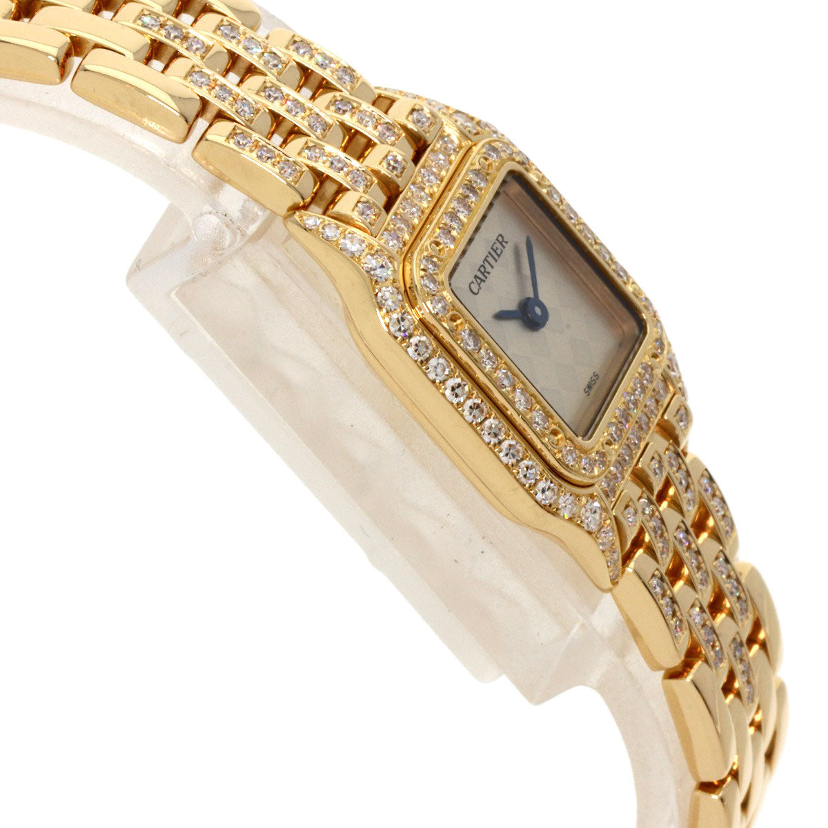 CARTIER カルティエ WF3164FR ミニパンテール 2重ベゼル ダイヤモンド 腕時計 K18YG レディース 中古