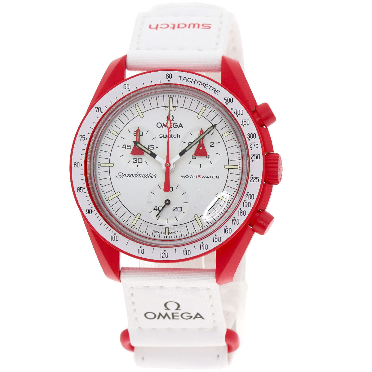 Swatch スウォッチ S033R100 MISSION TO MARS スピードマスター オメガ コラボ 腕時計 セラミック メンズ 中古