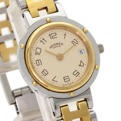 HERMES エルメス クリッパー 旧ベルト 腕時計 SS レディース 中古